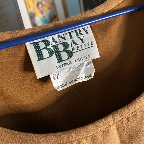 Full Length Faux Suede Tan Dress - Picture 6 of 9